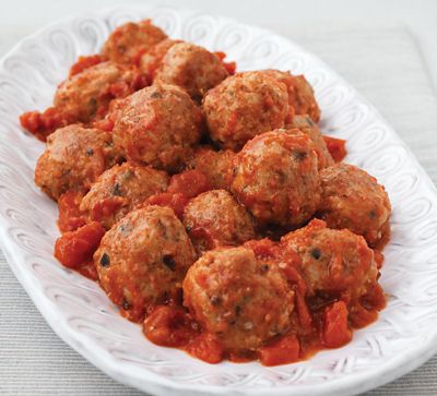 Mini Pork Meatballs In Spiced Tomato Sauce