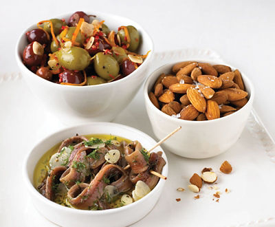 Marinated Anchovies, Salted Almonds & Olives