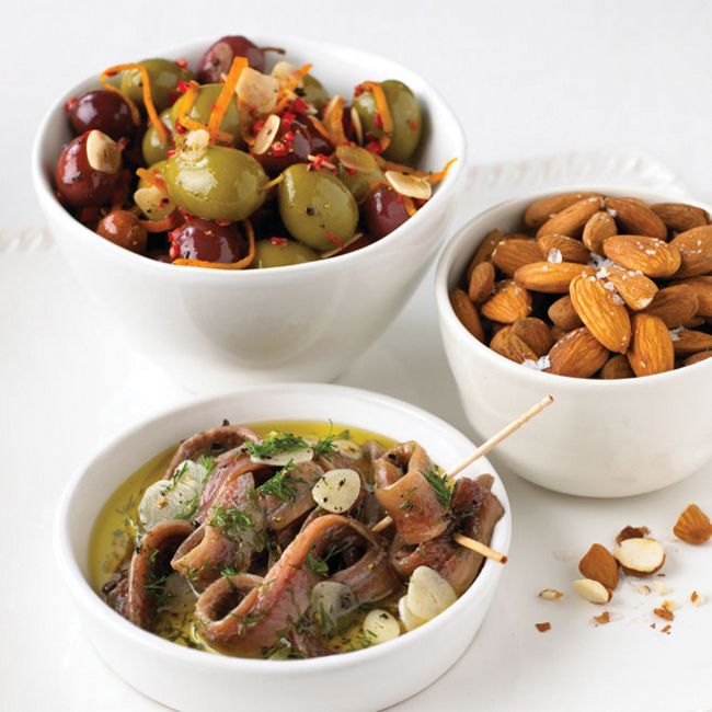 Marinated Anchovies, Salted Almonds & Olives