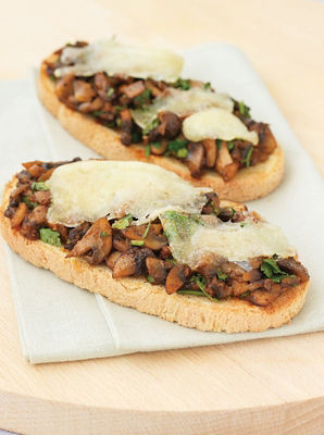 Mushrooms On Toast With Manchego Cheese
