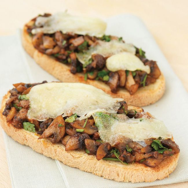 Mushrooms On Toast With Manchego Cheese