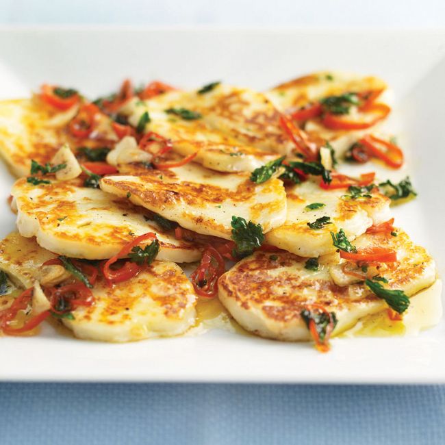 Halloumi With Garlic, Chilli & Coriander