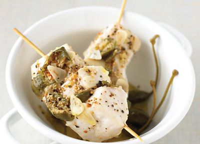 Skewered Swordfish With Caperberries