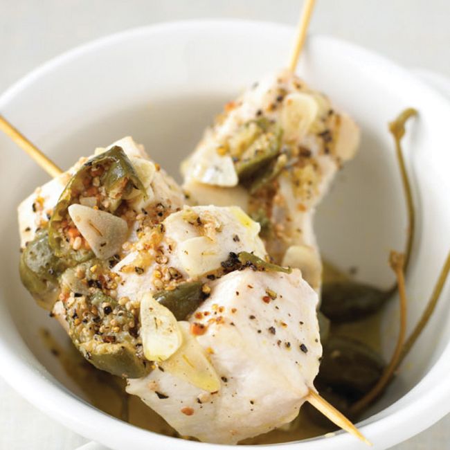 Skewered Swordfish With Caperberries