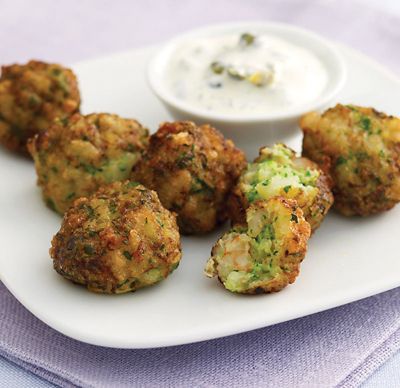 Prawn & Zucchini Balls With Caper Cream
