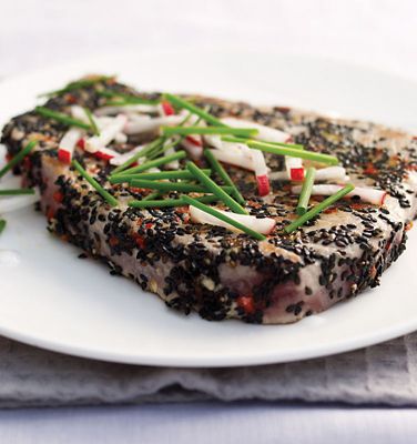 Seared Tuna With Black Sesame Seed Crust