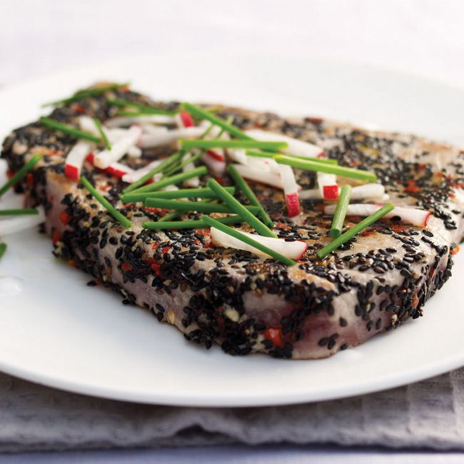 Seared Tuna With Black Sesame Seed Crust