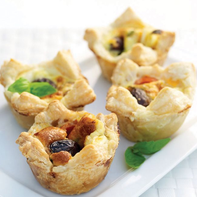 Anchovy, Olive & Basil Tarts