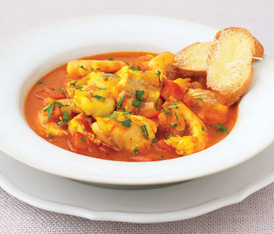 Mixed Fish Stew With Croutons