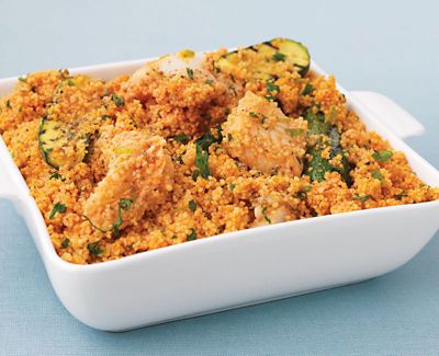 Baby zucchinis With Fish & Couscous