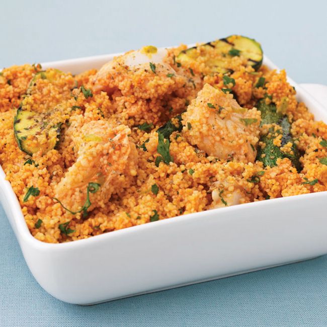 Baby Zucchinis With Fish & Couscous