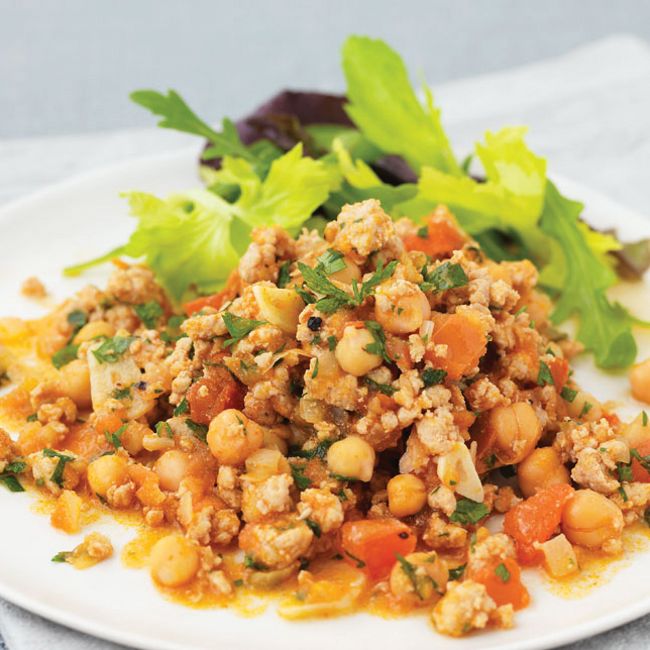 Spicy Pork With Chickpeas & Tomatoes