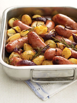 Rosemary And Chilli Sausages With New Potatoes