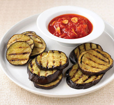 Chargrilled aubergine With Spiced Tomato Sauce