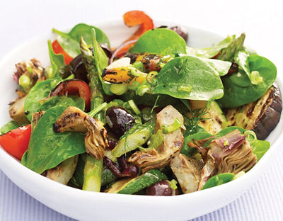 Chargrilled Vegetables & Spinach Salad