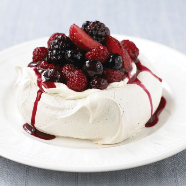 Pavlovas With Spiced Berries