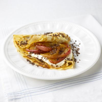 Crêpes With Caramelized Apples & Chocolate