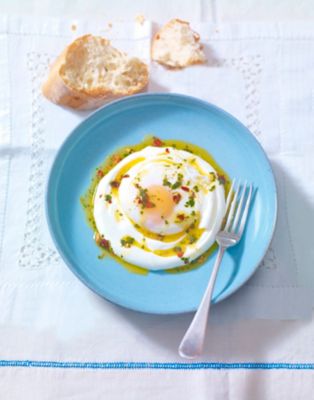 Poached Eggs In Garlic Yogurt