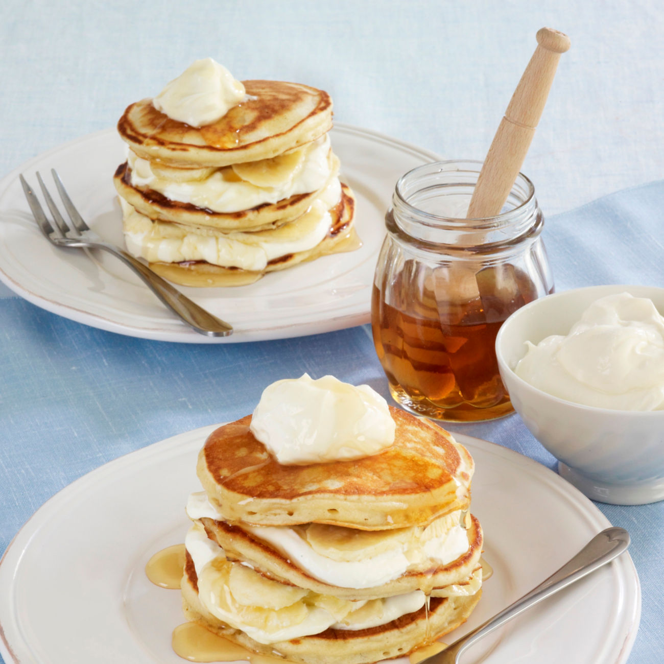 Banana & Yoghurt Pancake Stack Recipe | Woolworths