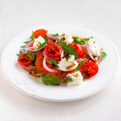 Tomato Salad With Red Onion & Mozzarella