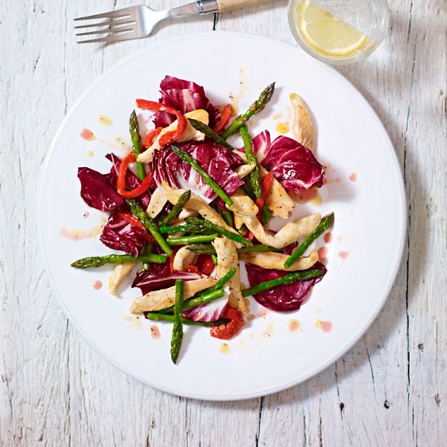 Chicken Salad With Radicchio & Asparagus