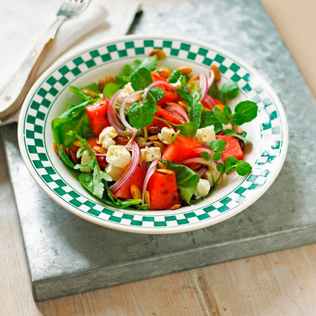 Watermelon Salad With Feta & Pumpkin Seeds