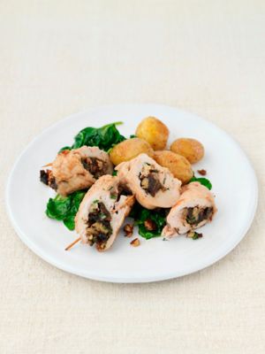 Turkey Escalopes Stuffed With Prunes & Pecans
