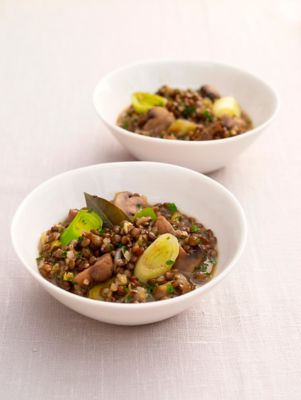 Lentils With Leeks & Mushrooms