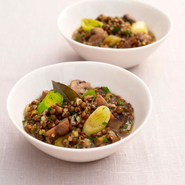 Lentils With Leeks & Mushrooms