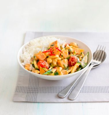 Mangetout, Sweet Potato, & Cashew Nut Red Curry