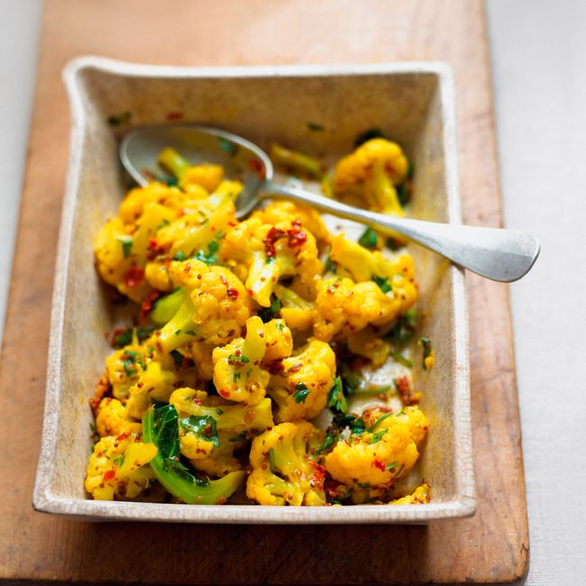 Braised Cauliflower With Chilli & Coriander