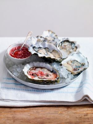 Oysters With Shallot & Vinegar Dressing