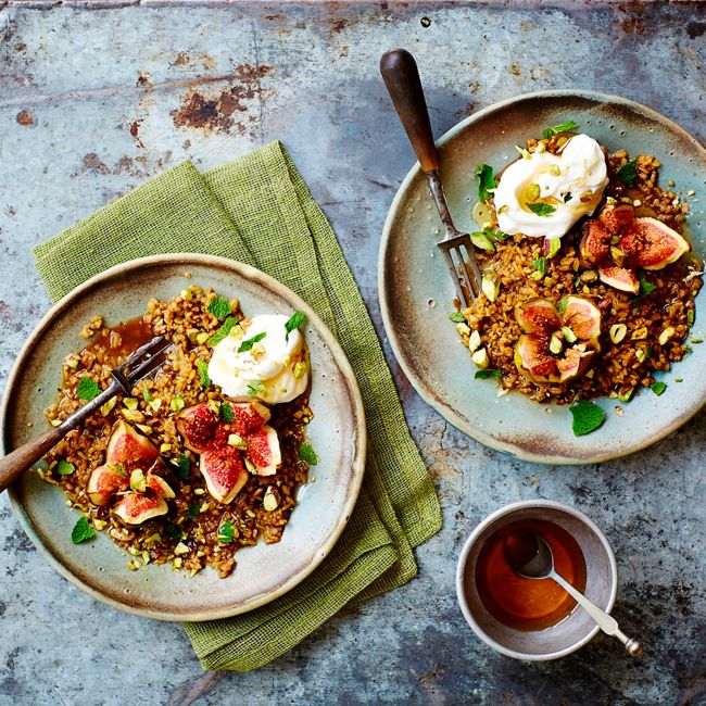 Sweet Spiced Freekeh With Fresh Figs