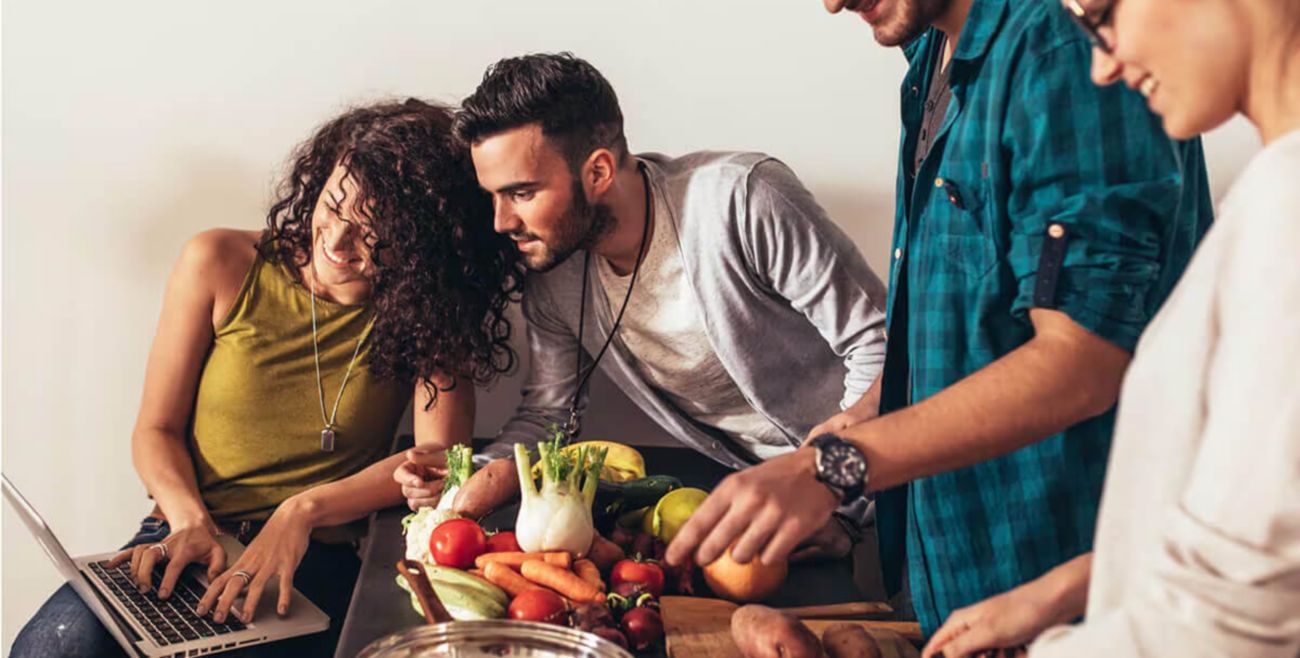 Friends and food.