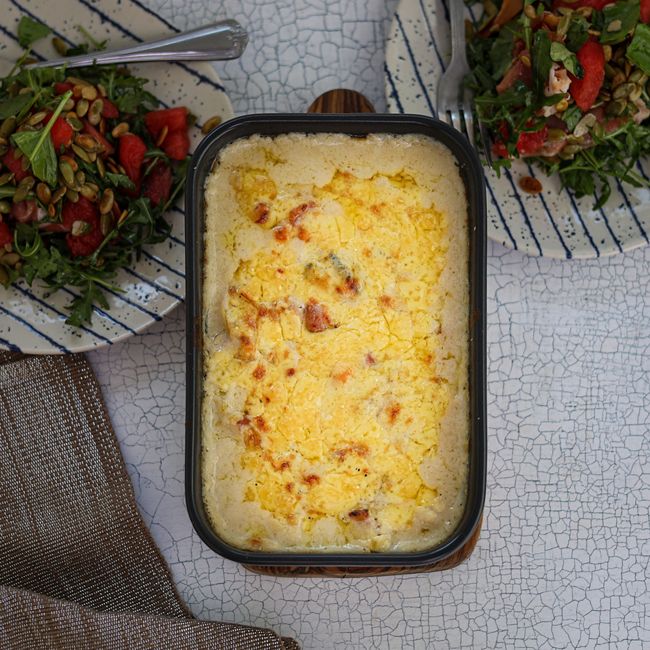 Creamy Cabbage & Bacon Bake