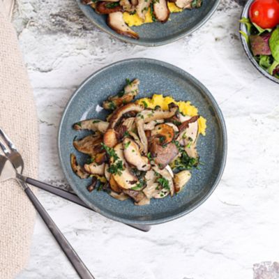 Creamy Polenta with Garlic Mushrooms