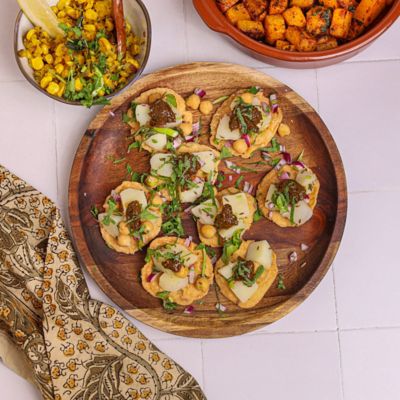 Dahi Paapdi Chat with Mint Chutney