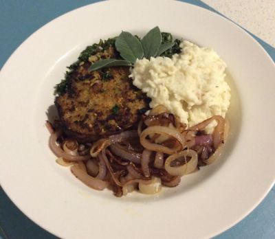 Pistachio and Lemon Crusted Pork Scotch for 1