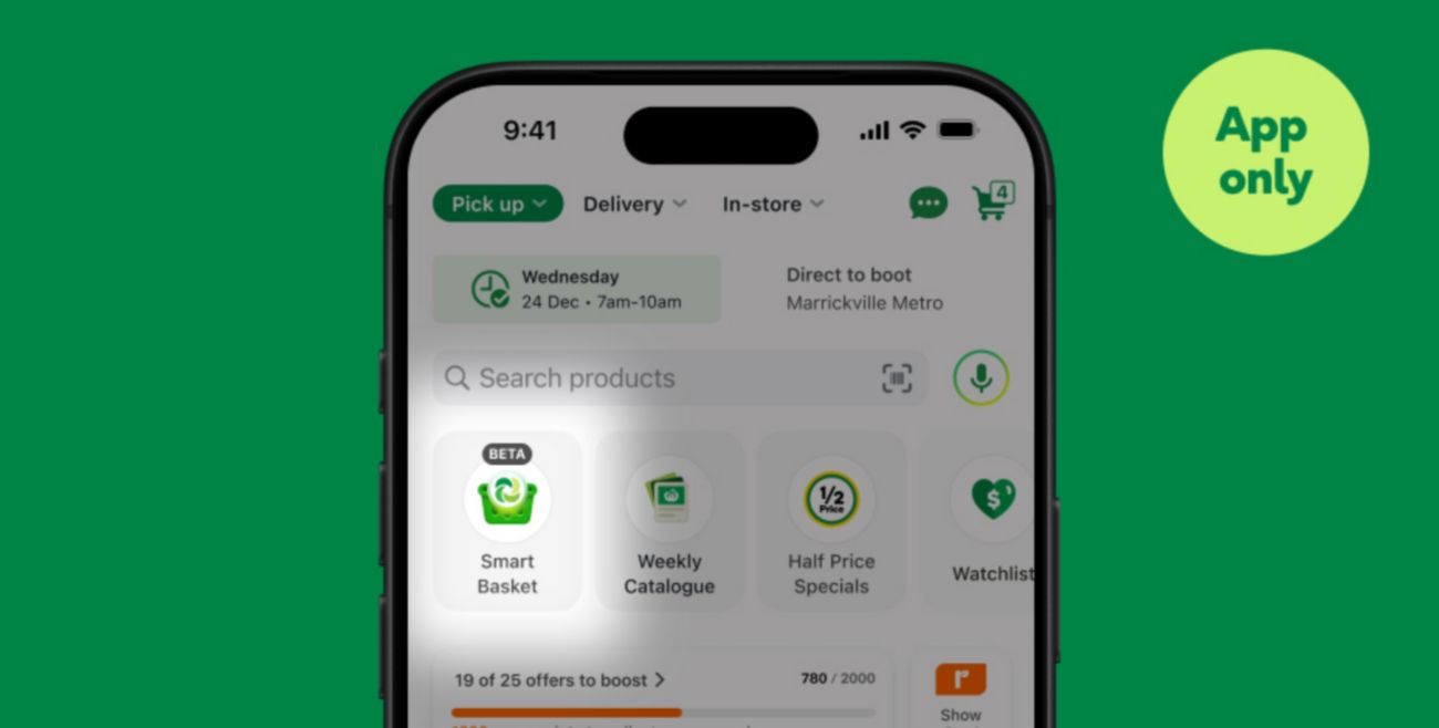 Get your basket ready to shop with just one tap