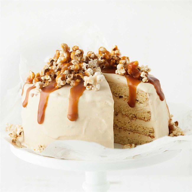 Caramel Popcorn Ice-Cream Cake