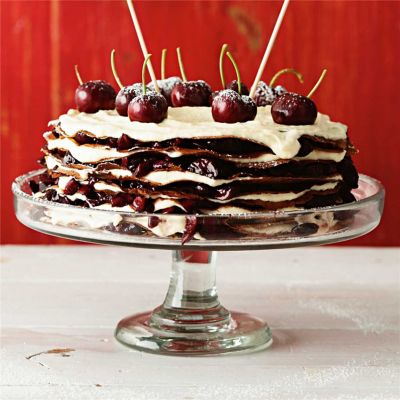 Choc-Cherry Crepe Cake