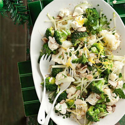 Nutty Broccoli & Cauliflower Salad
