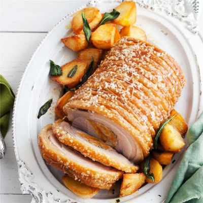Roast Pork with Apple & Apricot Stuffing