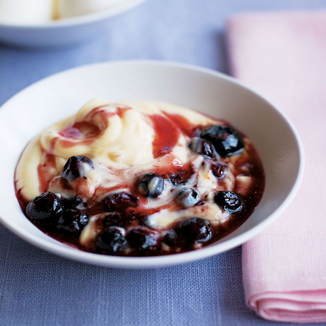 Caramelised Blueberry Custards