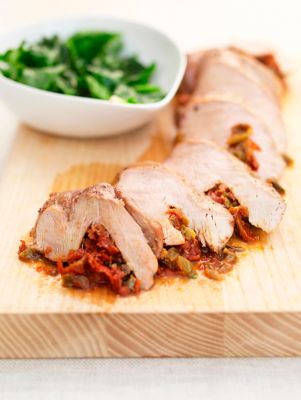 Pork Tenderloin Stuffed With Chillies & Tomatoes
