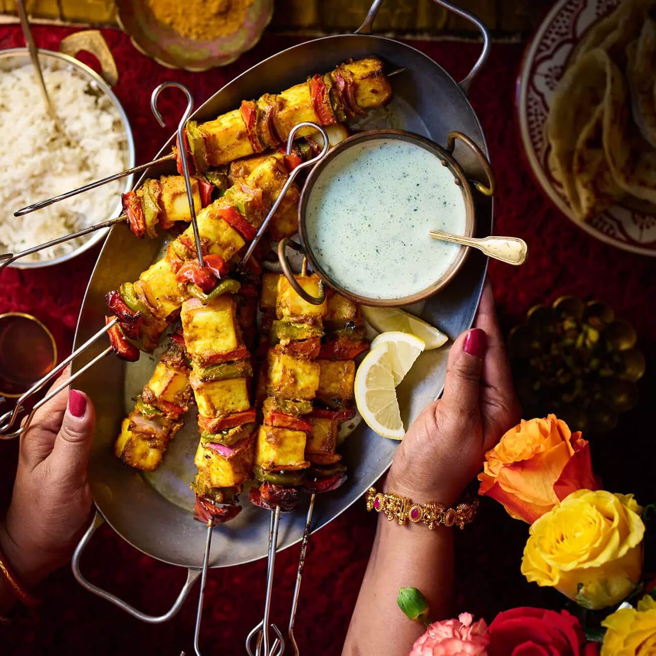 Mousumi’s Paneer tikka with mint chutney