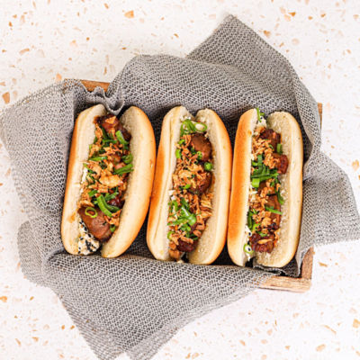 Duck Dogs with Asian Slaw