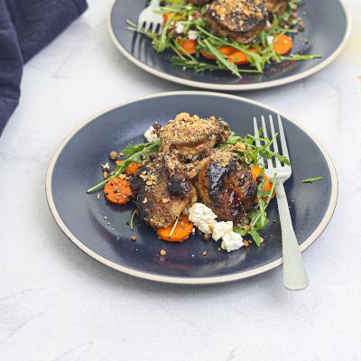 Dukkah Spiced Pork with Carrot, Lentils & Feta