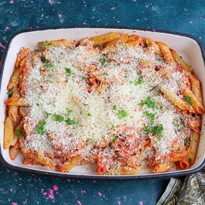 Dump & Bake Chicken Alfredo Casserole