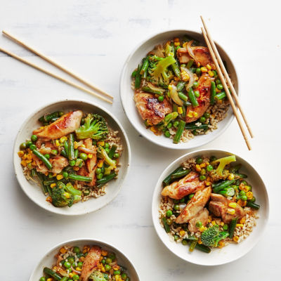 Easy chicken and greens stir-fry